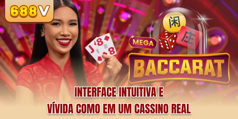 Interface intuitiva e vívida como em um cassino real